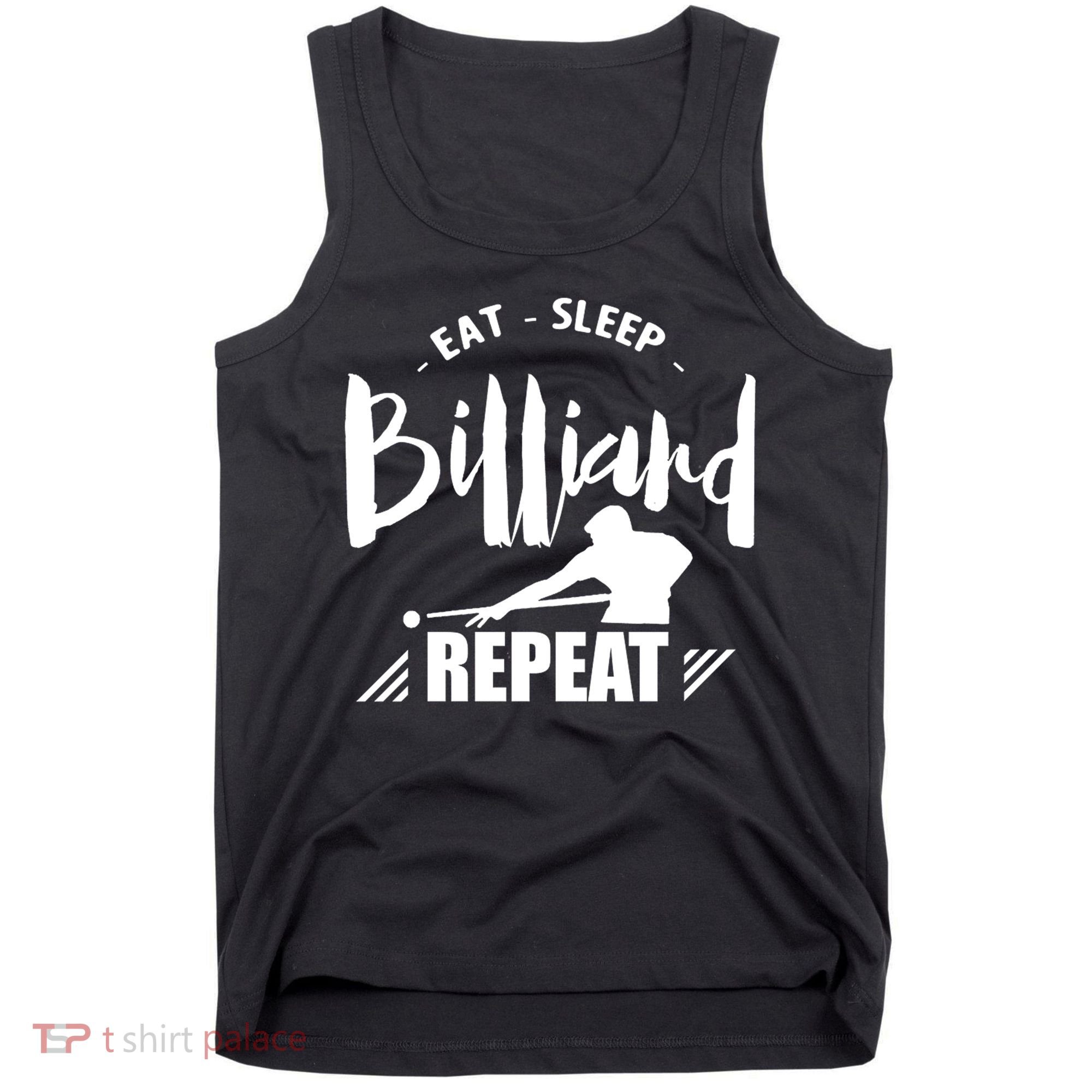 Billiards Dad Funny Eat Sleep Billiards Repeat Gift Father's Day Tank Top
