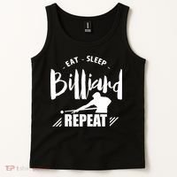 Billiards Dad Funny Eat Sleep Billiards Repeat Gift Father's Day Tank Top thumb 2