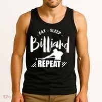 Billiards Dad Funny Eat Sleep Billiards Repeat Gift Father's Day Tank Top thumb 3