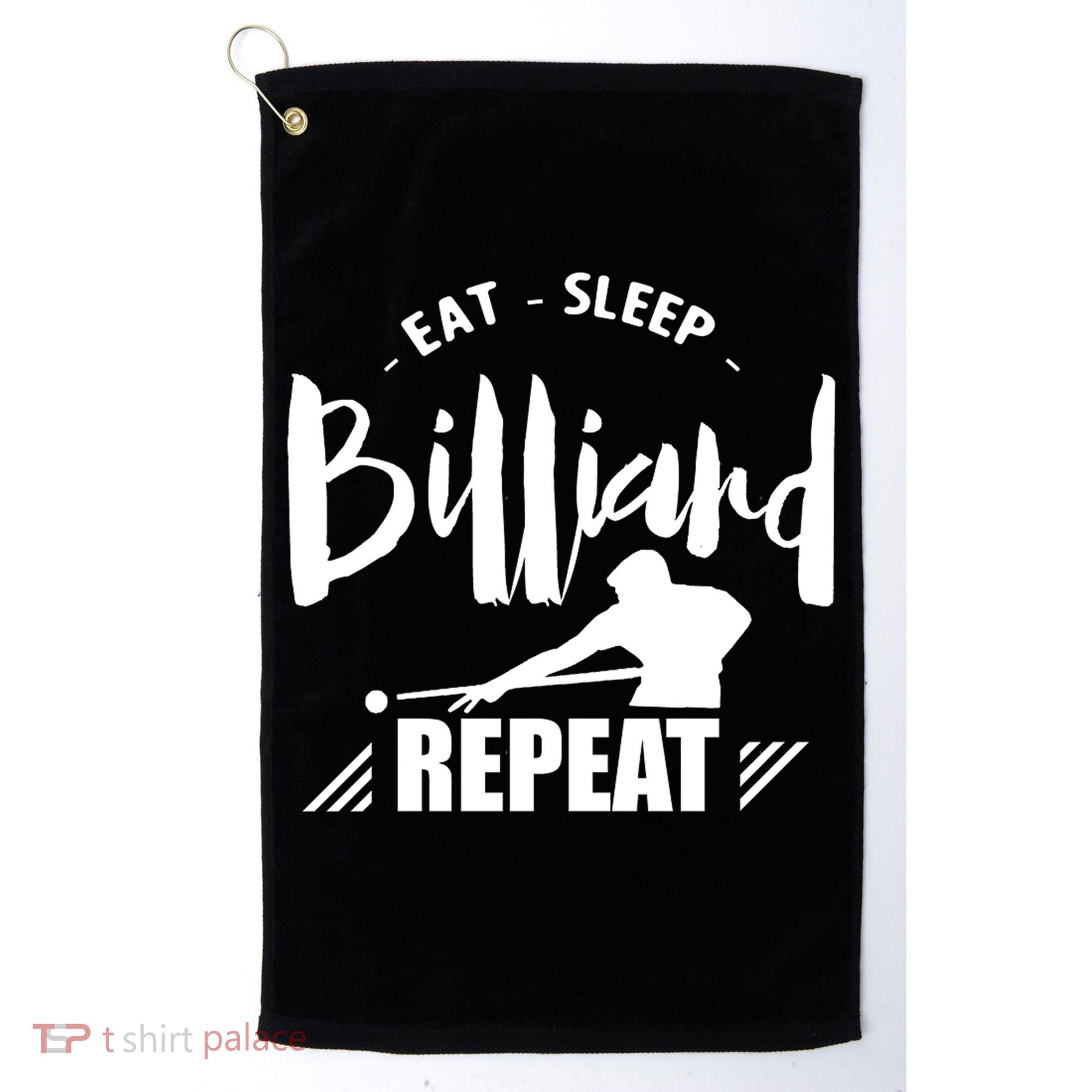 Billiards Dad Funny Eat Sleep Billiards Repeat Gift Father's Day Golf Towel