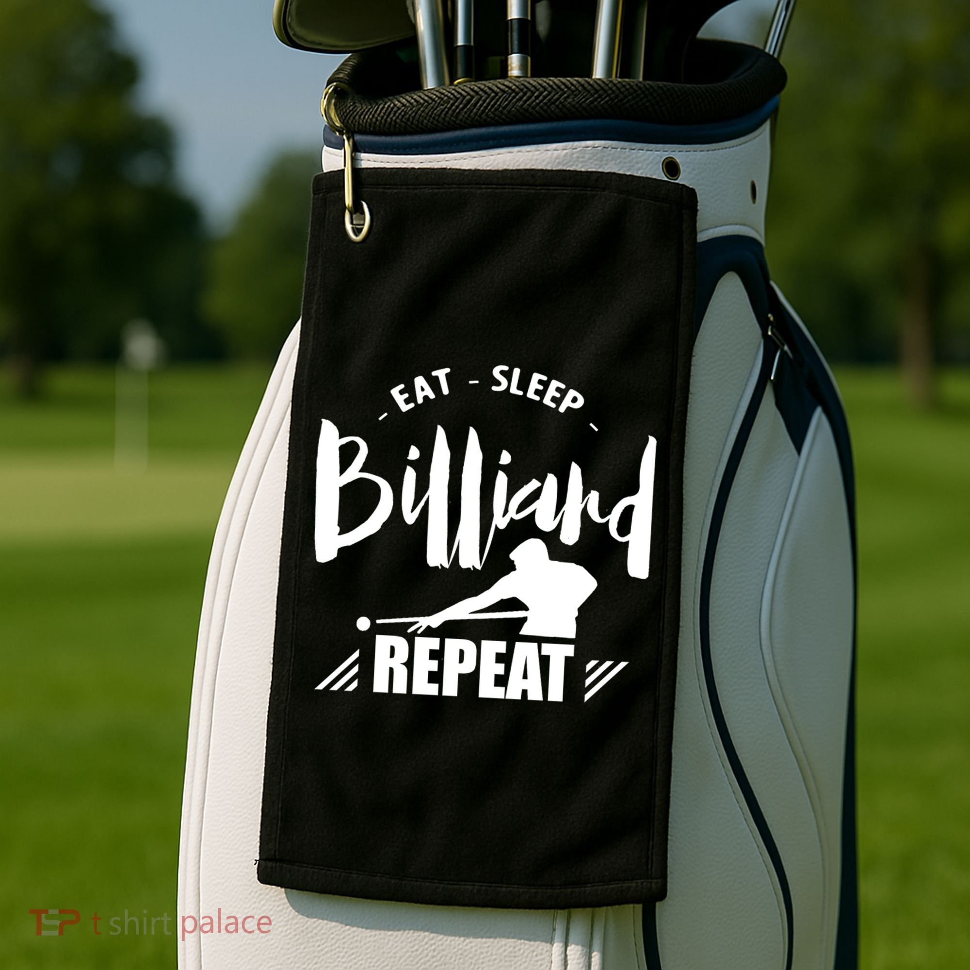 Billiards Dad Funny Eat Sleep Billiards Repeat Gift Father's Day Golf Towel