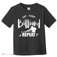 Billiards Dad Funny Eat Sleep Billiards Repeat Gift Father's Day Toddler T-Shirt thumb 0