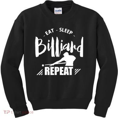 Billiards Dad Funny Eat Sleep Billiards Repeat Gift Father's Day Kids Sweatshirt