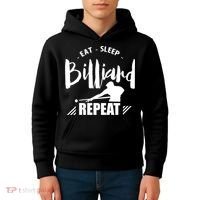 Billiards Dad Funny Eat Sleep Billiards Repeat Gift Father's Day Kids Hoodie thumb 4