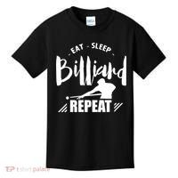 Billiards Dad Funny Eat Sleep Billiards Repeat Gift Father's Day Kids T-Shirt thumb 0
