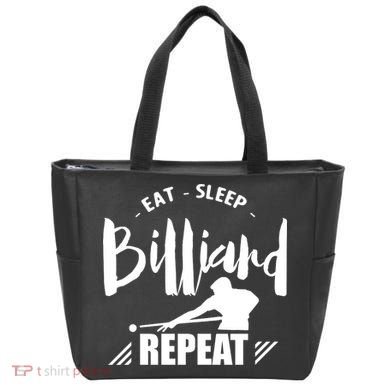 Billiards Dad Funny Eat Sleep Billiards Repeat Gift Father's Day Tote Bag