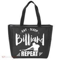 Billiards Dad Funny Eat Sleep Billiards Repeat Gift Father's Day Tote Bag thumb 0