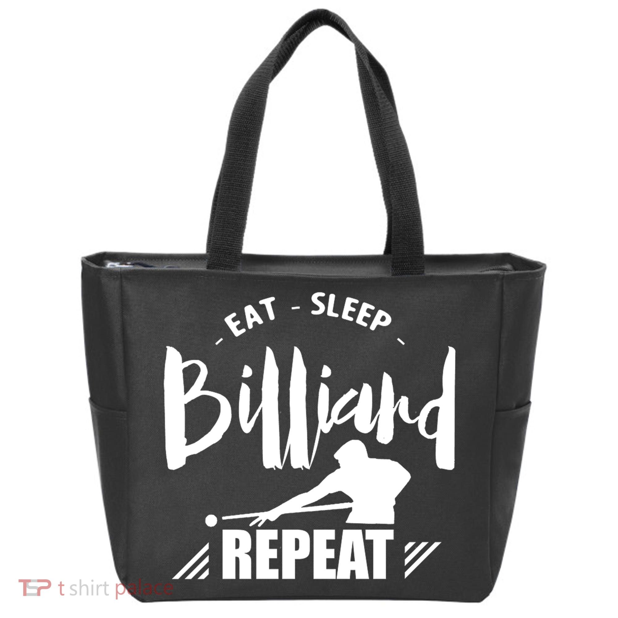 Billiards Dad Funny Eat Sleep Billiards Repeat Gift Father's Day Tote Bag