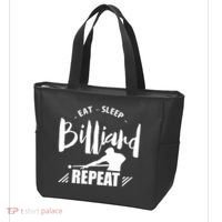 Billiards Dad Funny Eat Sleep Billiards Repeat Gift Father's Day Tote Bag thumb 3