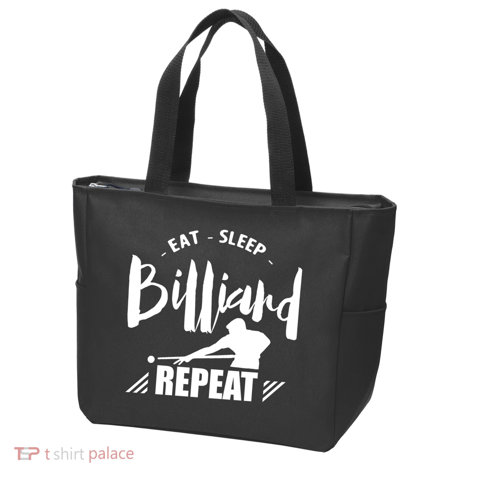 Billiards Dad Funny Eat Sleep Billiards Repeat Gift Father's Day Tote Bag
