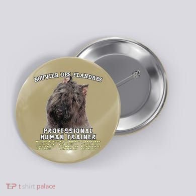 Bouvier Des Flandres Professional Human Trainer Cute Dog Button