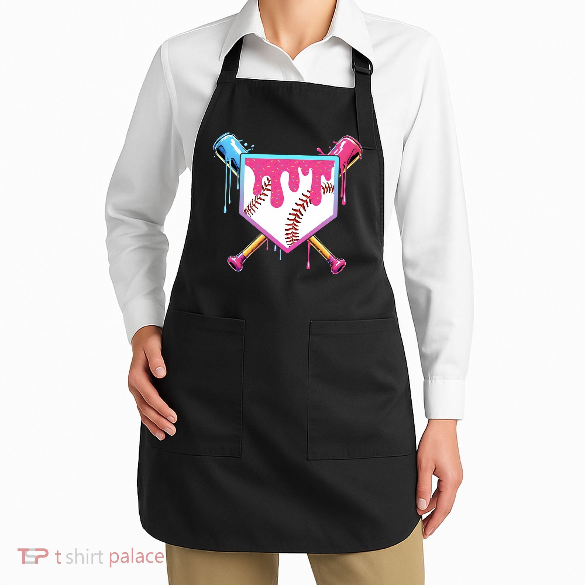 Baseball Drip For Boy Ice Cream Drip Baseball  Apron