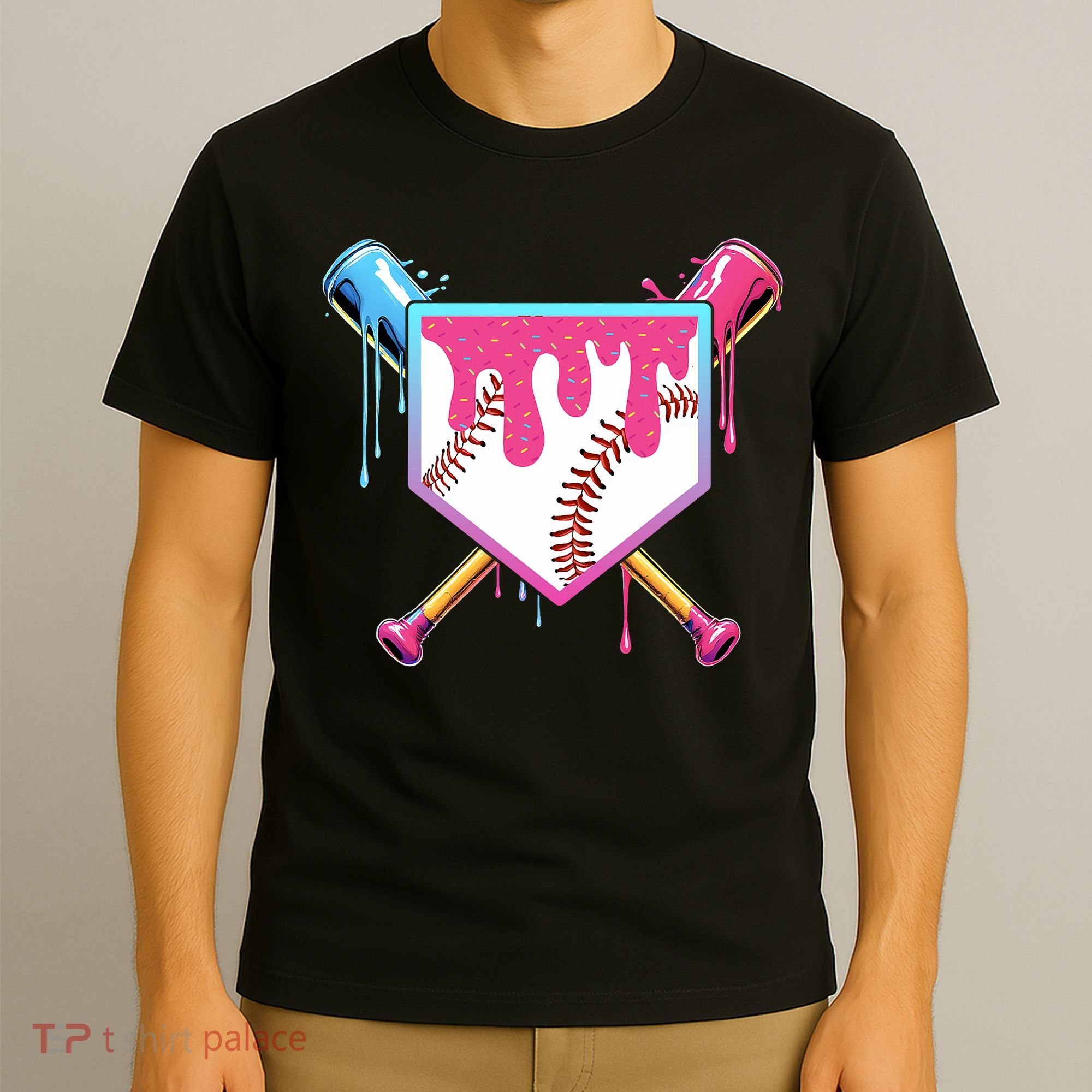 Baseball Drip For Boy Ice Cream Drip Baseball  T-Shirt
