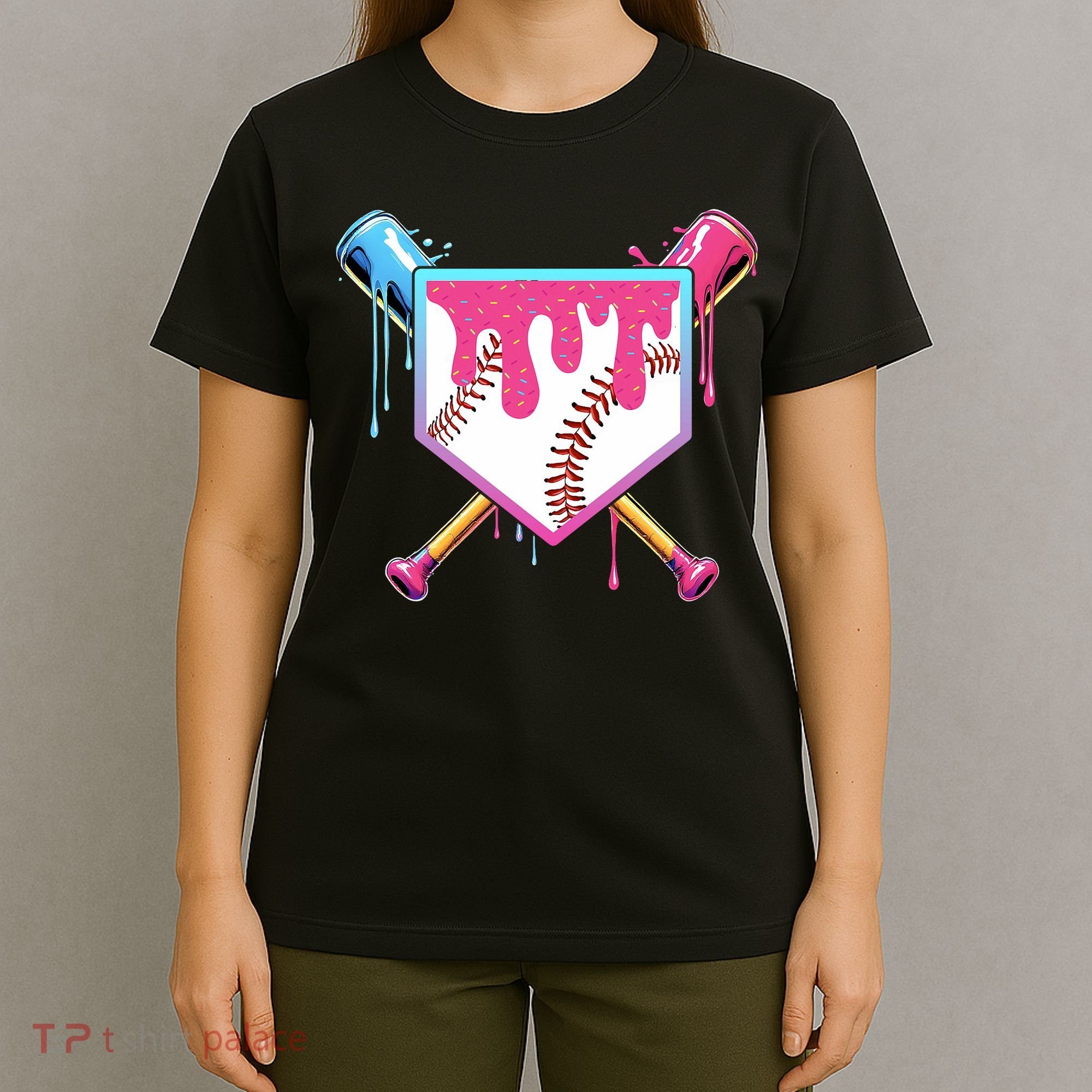 Baseball Drip For Boy Ice Cream Drip Baseball  T-Shirt