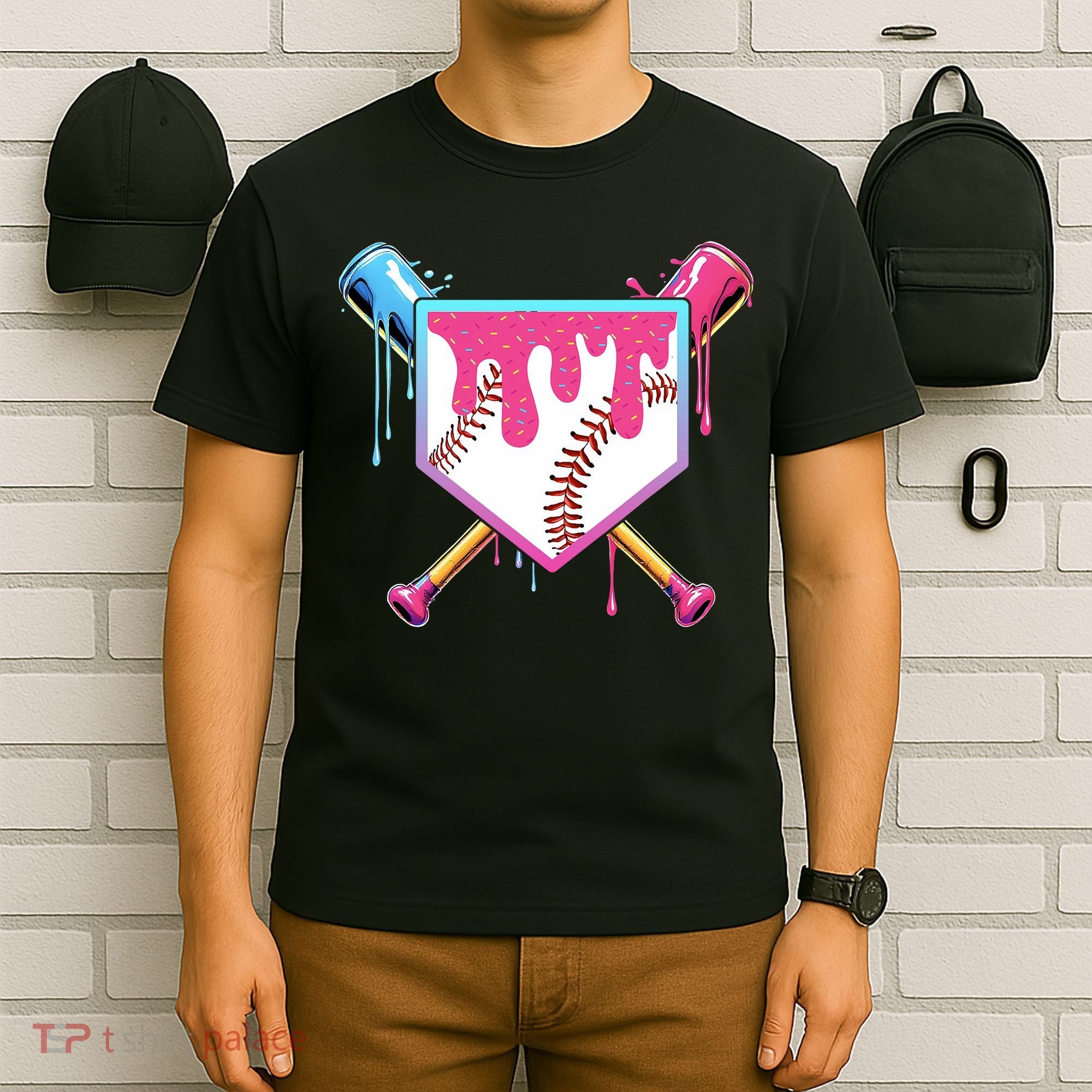 Baseball Drip For Boy Ice Cream Drip Baseball  T-Shirt