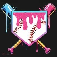Baseball Drip For Boy Ice Cream Drip Baseball  Button thumb 1