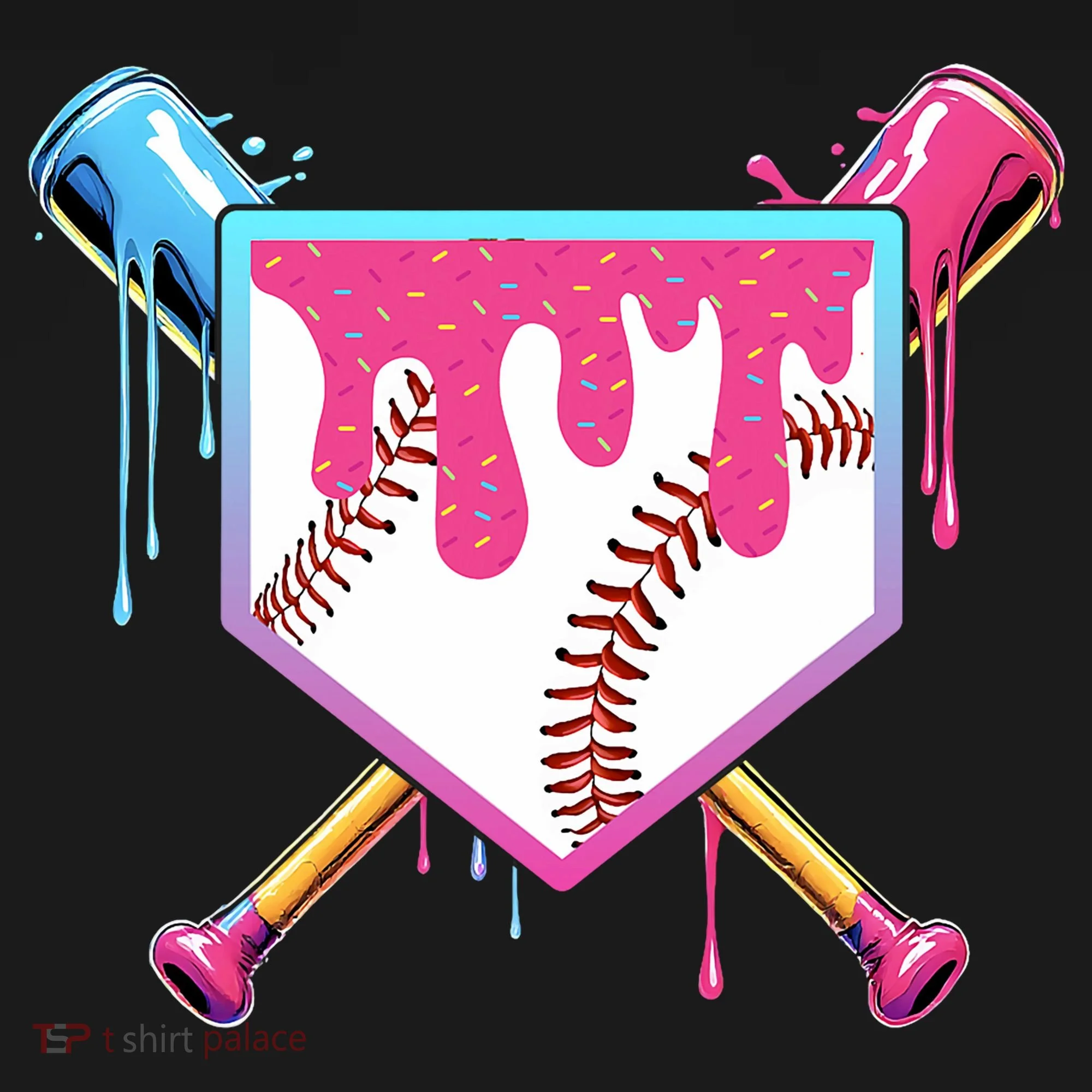 Baseball Drip For Boy Ice Cream Drip Baseball  Button