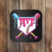 Baseball Drip For Boy Ice Cream Drip Baseball  Coaster thumb 0