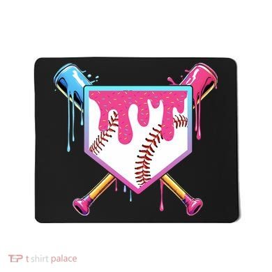 Baseball Drip For Boy Ice Cream Drip Baseball  Mousepad