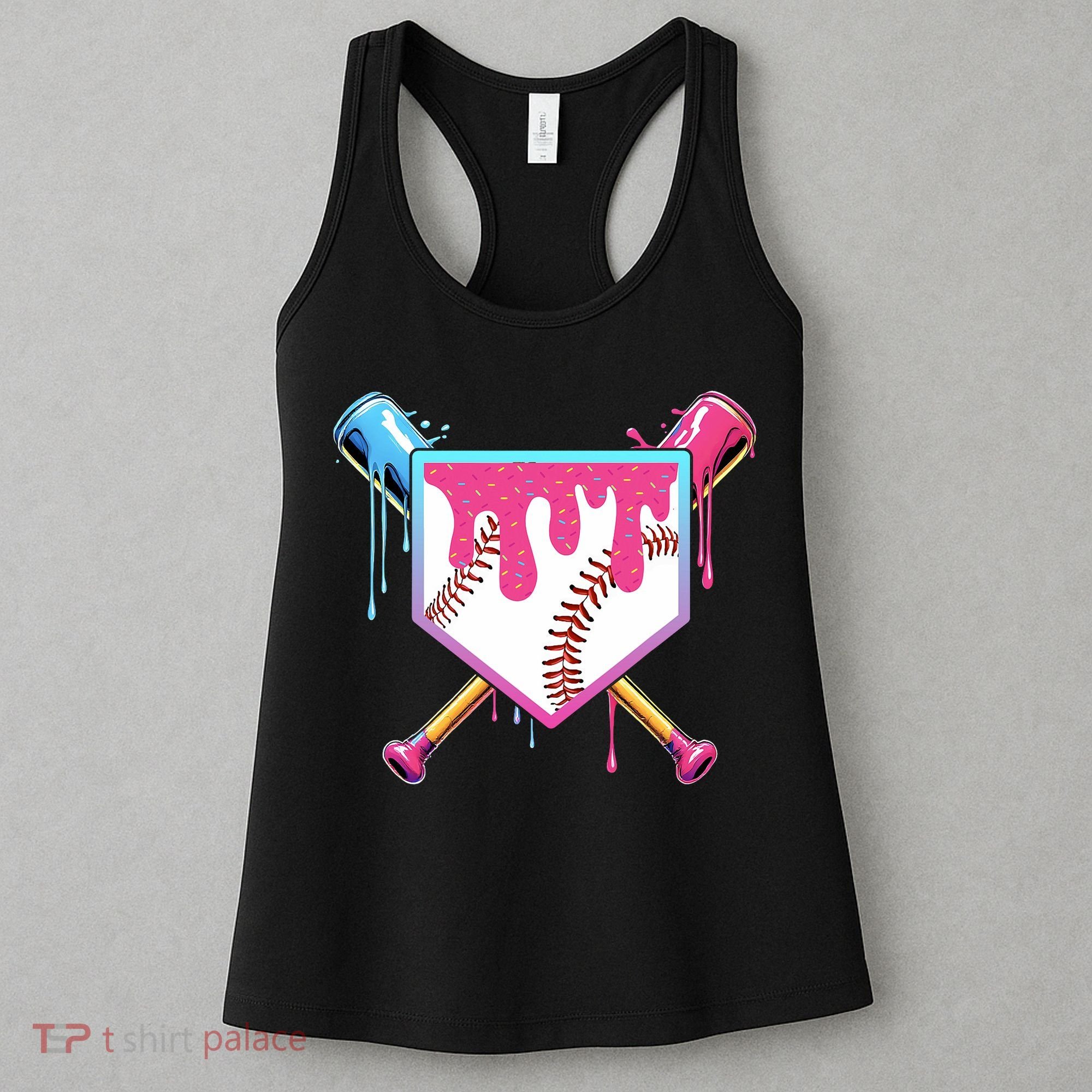 Baseball Drip For Boy Ice Cream Drip Baseball  Women's Tank Top