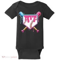 Baseball Drip For Boy Ice Cream Drip Baseball  Baby Bodysuit thumb 0