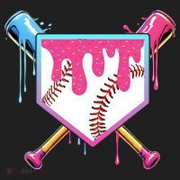 Baseball Drip For Boy Ice Cream Drip Baseball  Hat thumb 2
