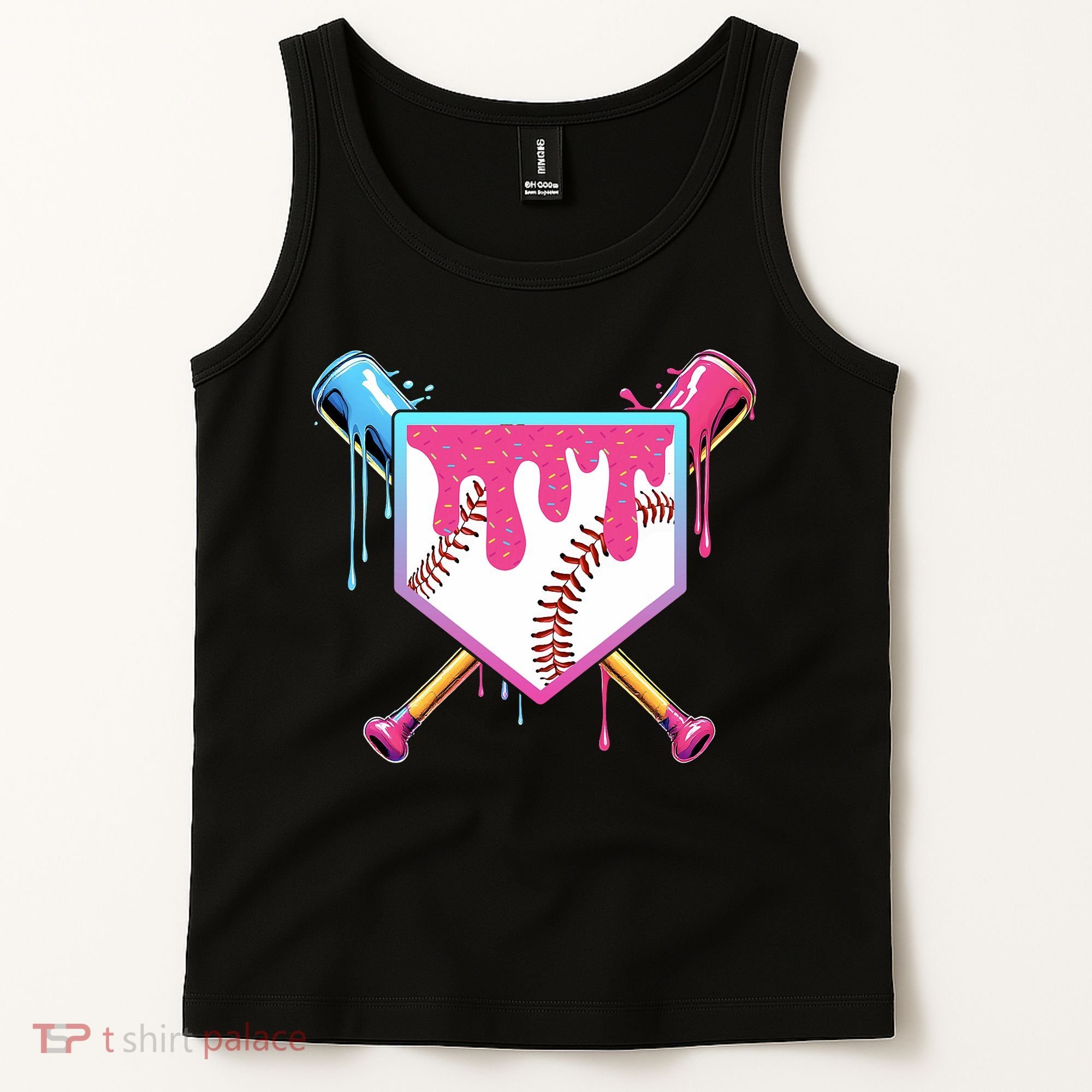 Baseball Drip For Boy Ice Cream Drip Baseball  Tank Top