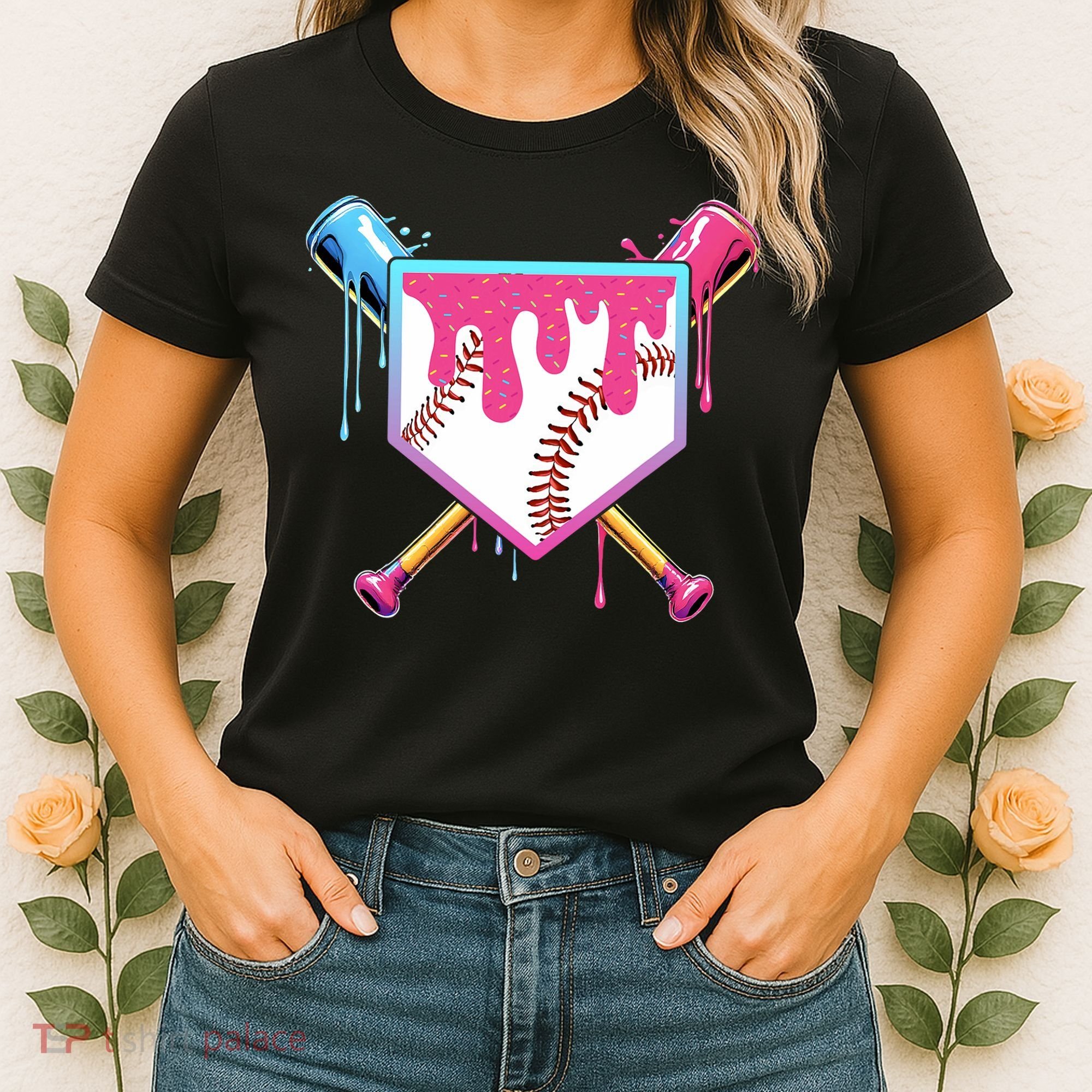 Baseball Drip For Boy Ice Cream Drip Baseball  Women's T-Shirt