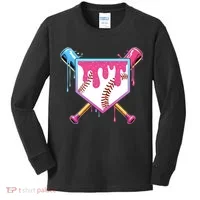 Baseball Drip For Boy Ice Cream Drip Baseball  Kids Long Sleeve Shirt thumb 0
