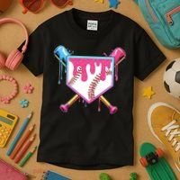Baseball Drip For Boy Ice Cream Drip Baseball  Kids T-Shirt thumb 3