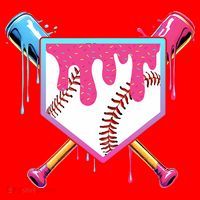 Baseball Drip For Boy Ice Cream Drip Baseball  Santa Hat thumb 1