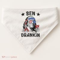 Ben Drankin Funny 4th Of July USA-Made Doggie Bandana thumb 0