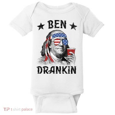 Ben Drankin Funny 4th Of July Baby Bodysuit