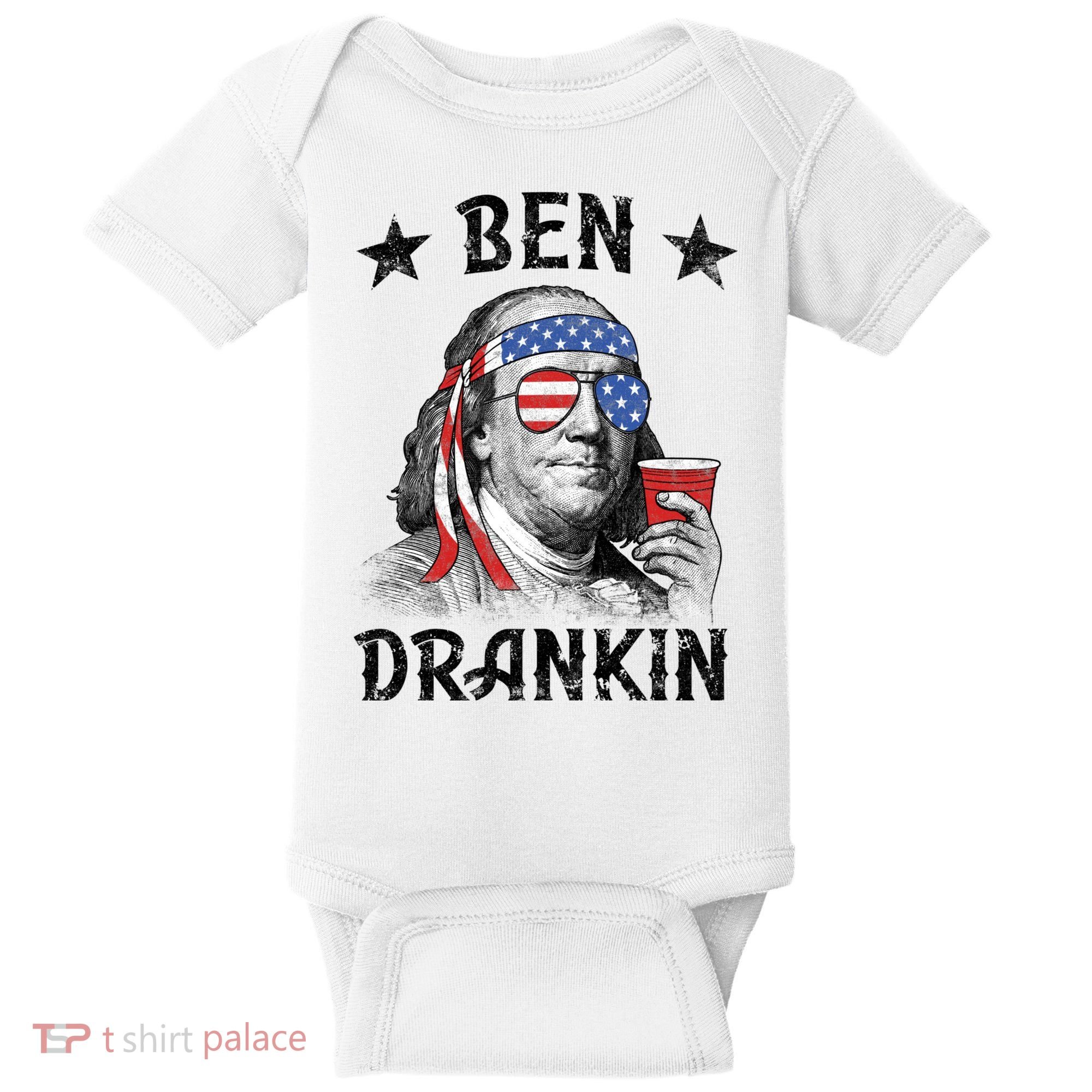Ben Drankin Funny 4th Of July Baby Bodysuit