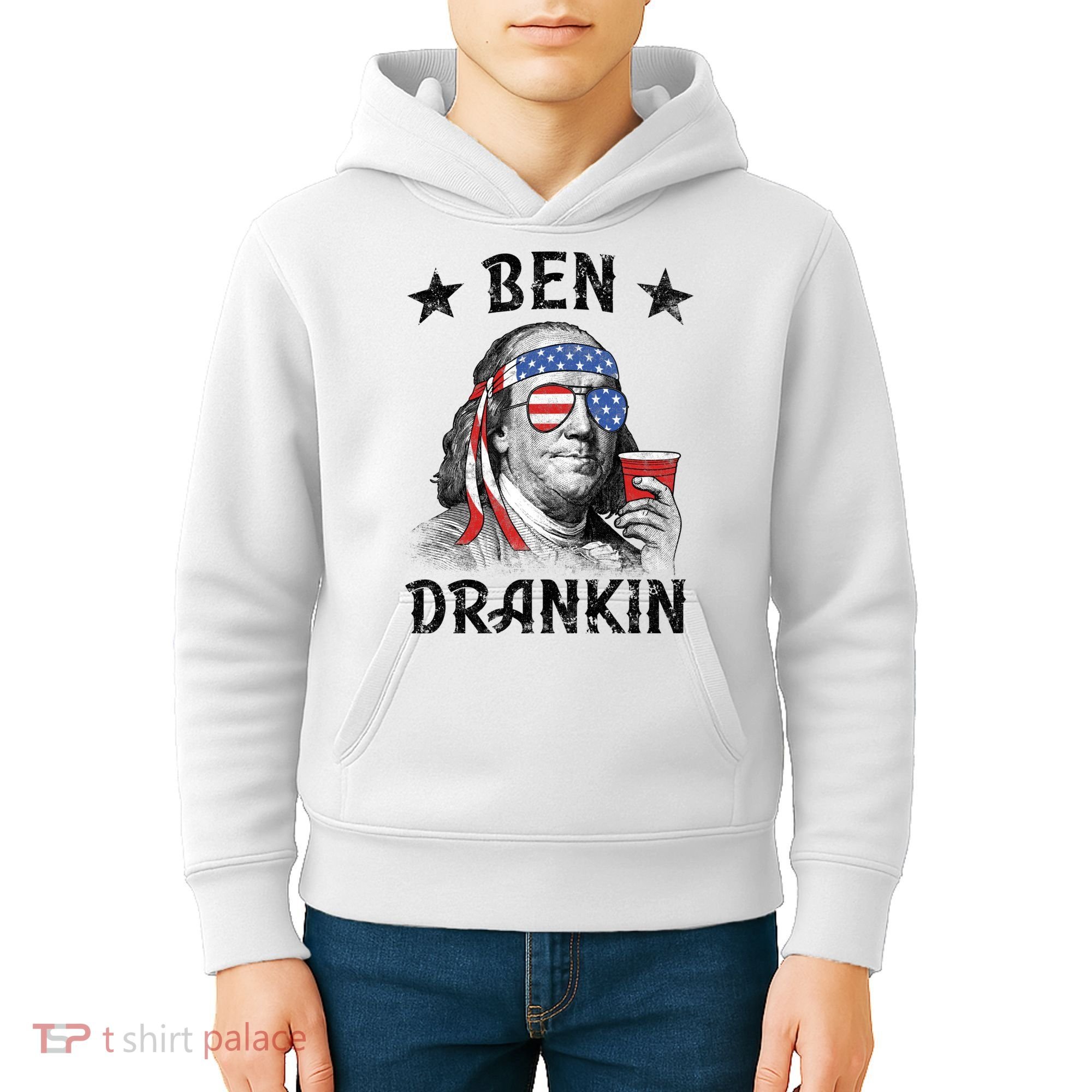 Ben Drankin Funny 4th Of July Kids Hoodie