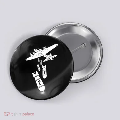 Bomber Dropping F Bombs Funny Button
