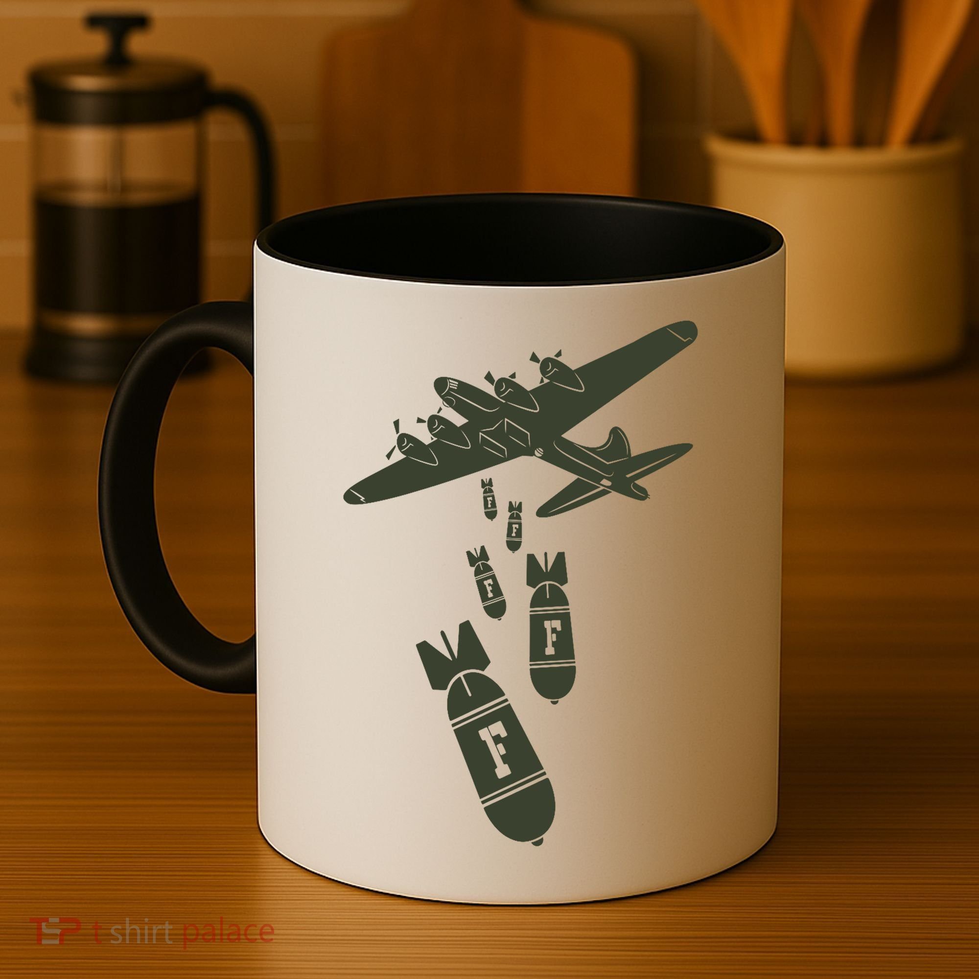 Bomber Dropping F Bombs Funny Coffee Mug