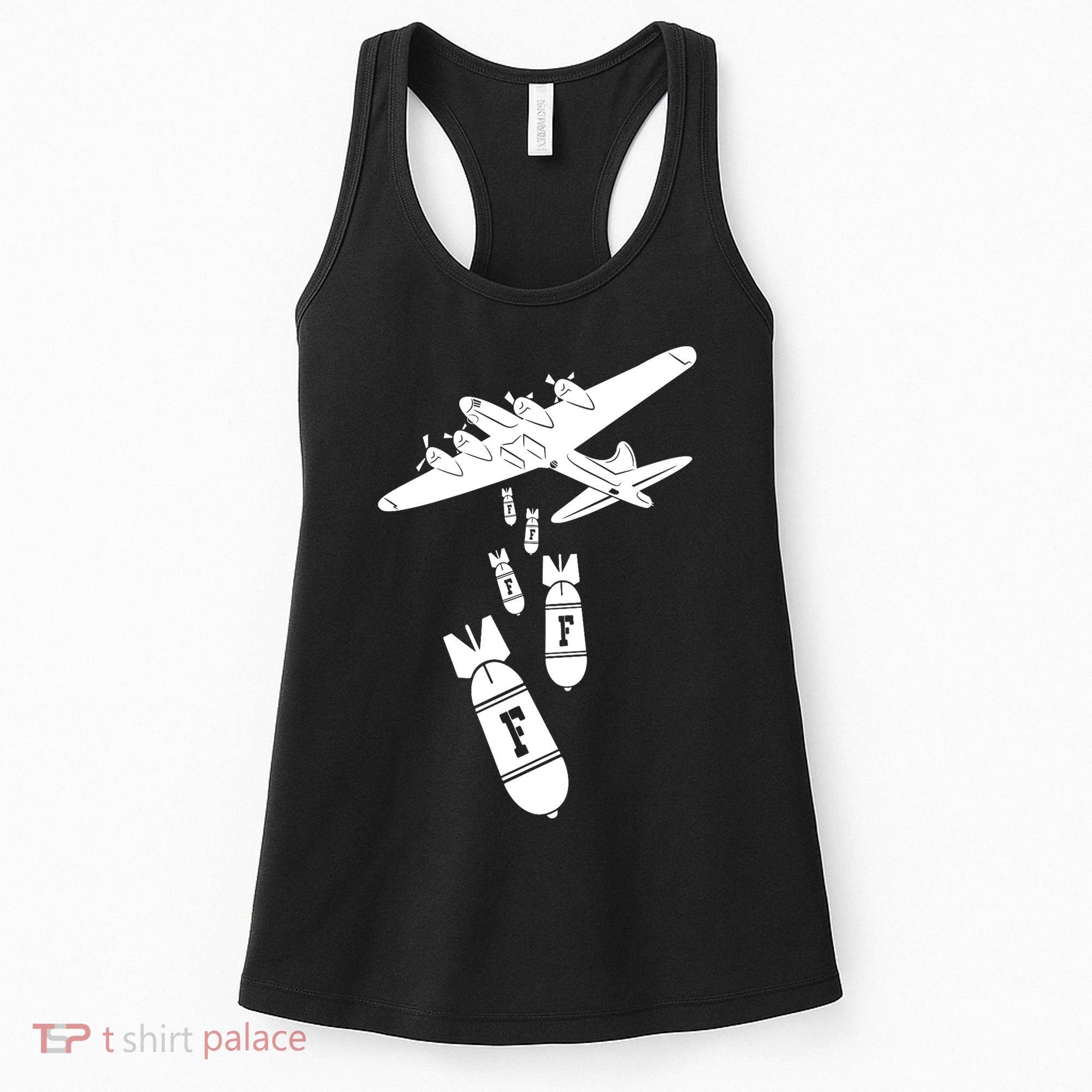 Bomber Dropping F Bombs Funny Women's Tank Top