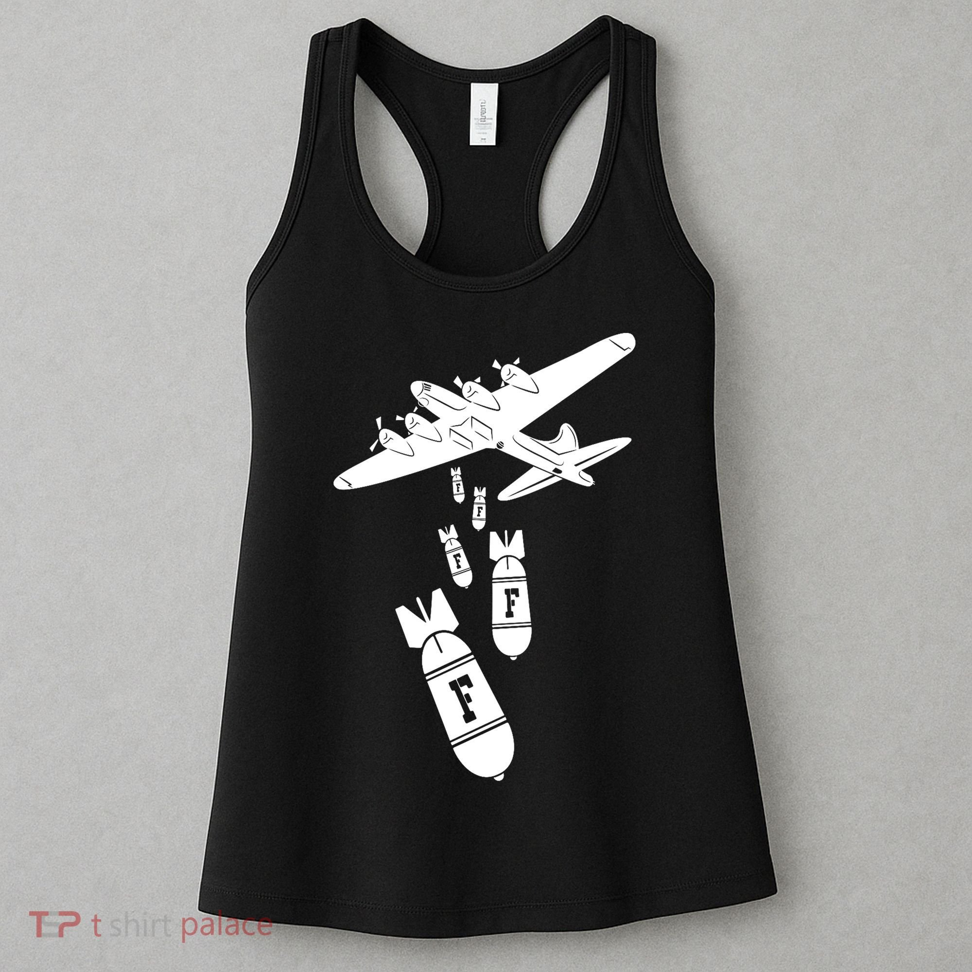 Bomber Dropping F Bombs Funny Women's Tank Top