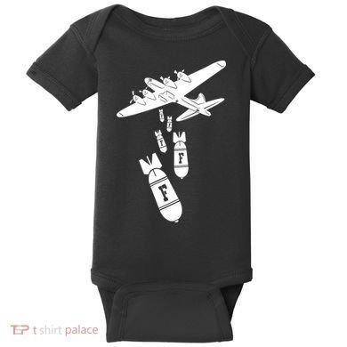 Bomber Dropping F Bombs Funny Baby Bodysuit