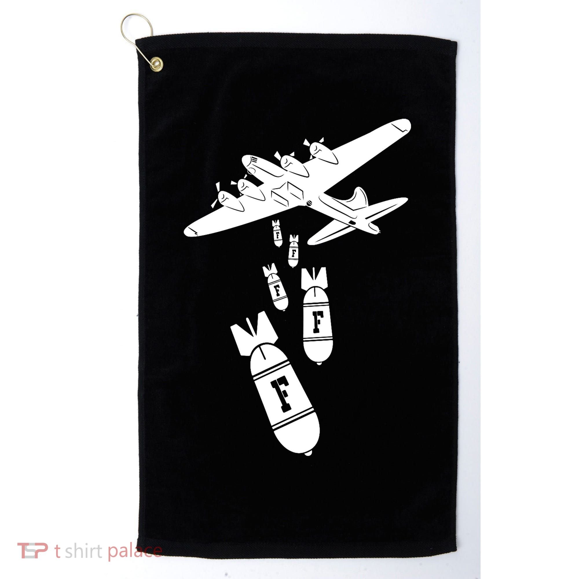 Bomber Dropping F Bombs Funny Golf Towel