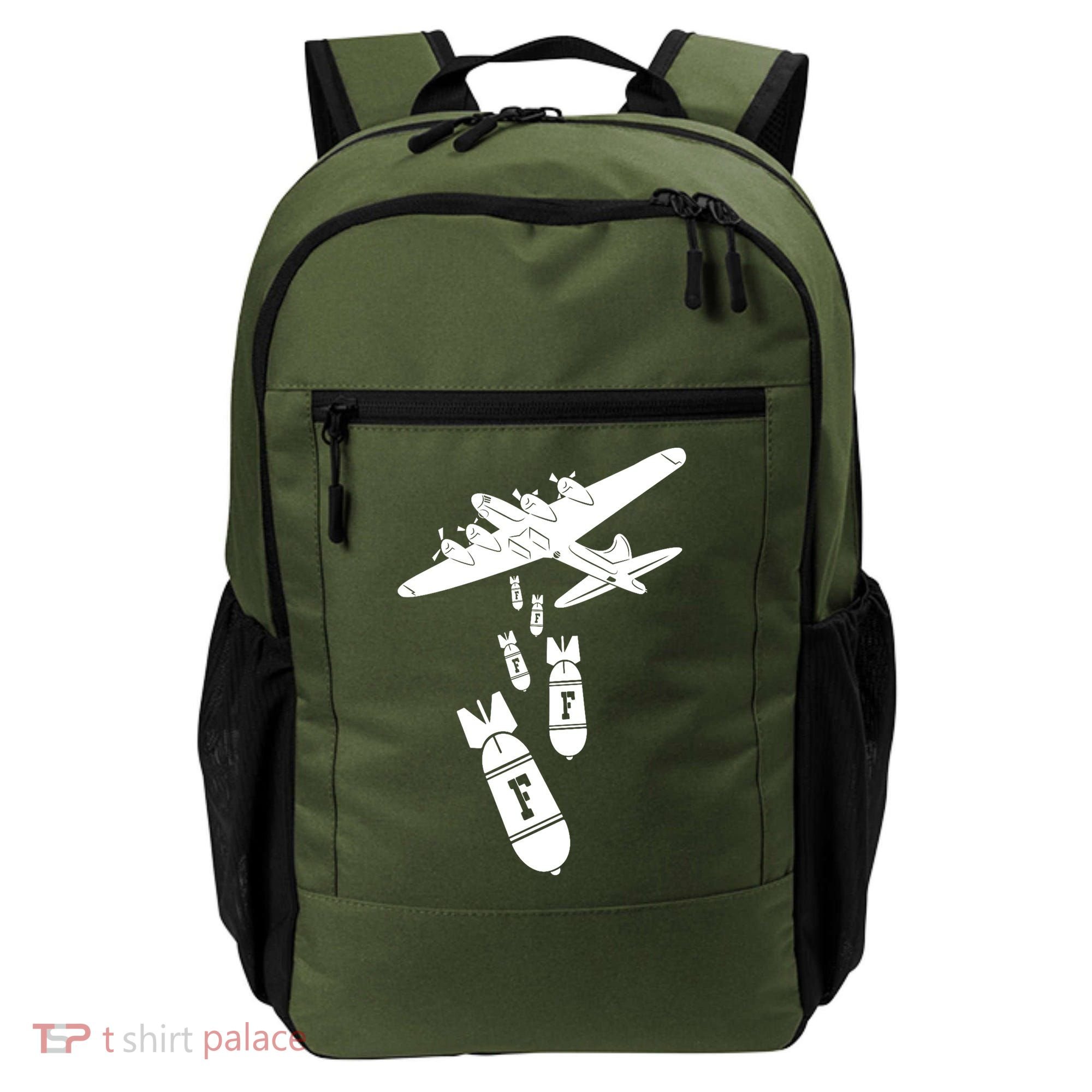 Bomber Dropping F Bombs Funny Backpack