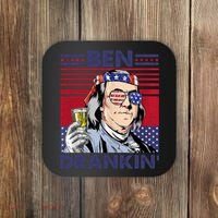 Ben Drankin Funny 4th Of July Drinking Presidents Coaster thumb 0