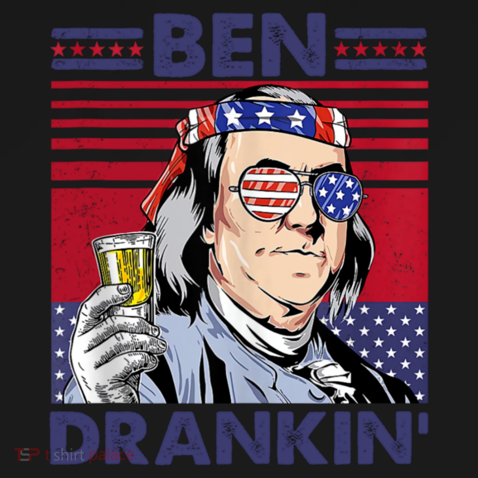 Ben Drankin Funny 4th Of July Drinking Presidents Coaster