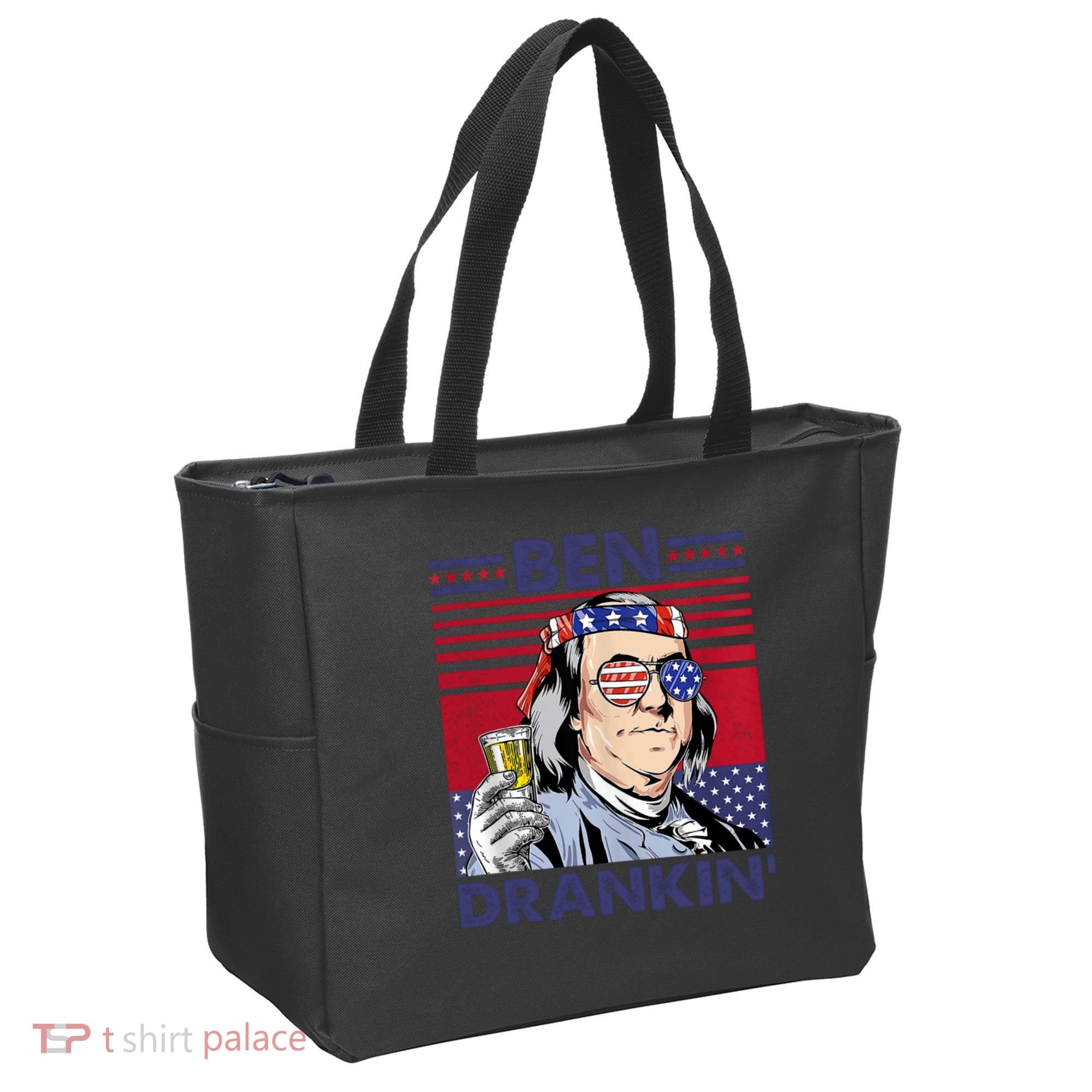 Ben Drankin Funny 4th Of July Drinking Presidents Tote Bag