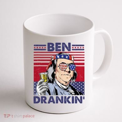 Ben Drankin Funny 4th Of July Drinking Presidents Coffee Mug back