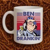 Ben Drankin Funny 4th Of July Drinking Presidents Coffee Mug thumb 2