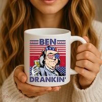 Ben Drankin Funny 4th Of July Drinking Presidents Coffee Mug thumb 3