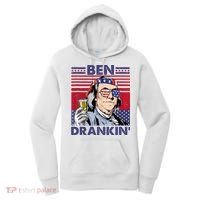 Ben Drankin Funny 4th Of July Drinking Presidents Women's Hoodie thumb 0
