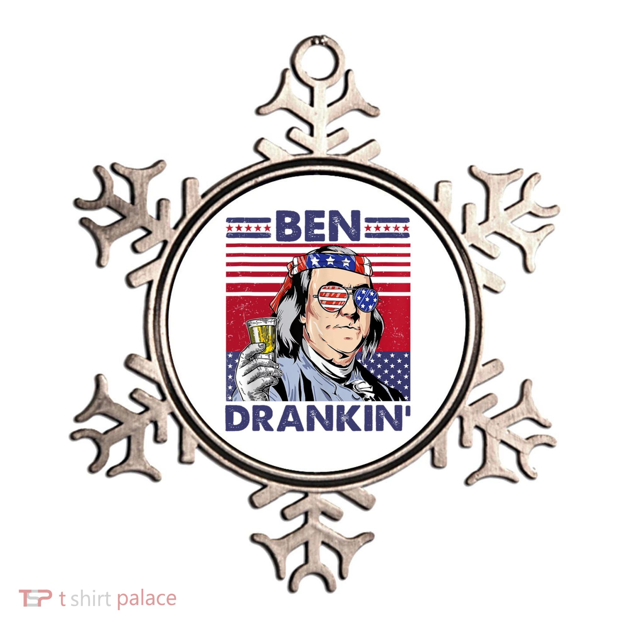 Ben Drankin Funny 4th Of July Drinking Presidents Ornament